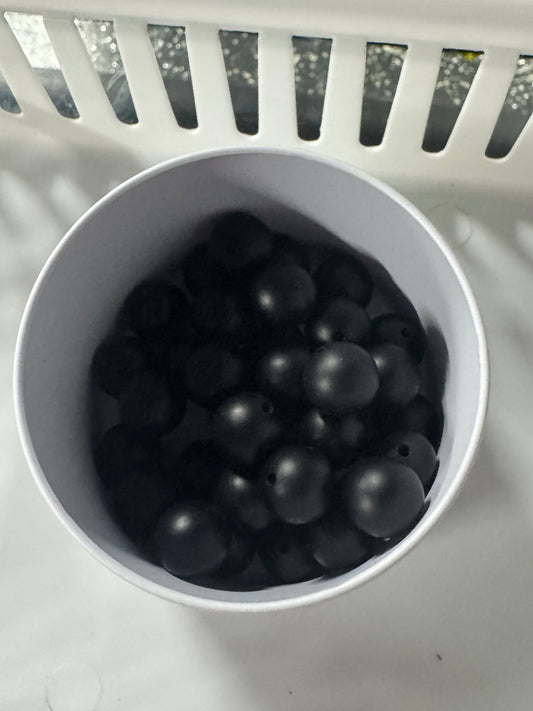 Black 15mm Bead Pack Of 5