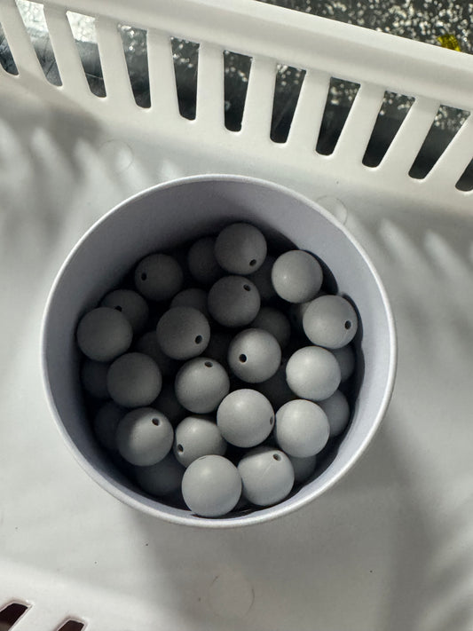 Light Gray 15mm Beads Pack Of 5