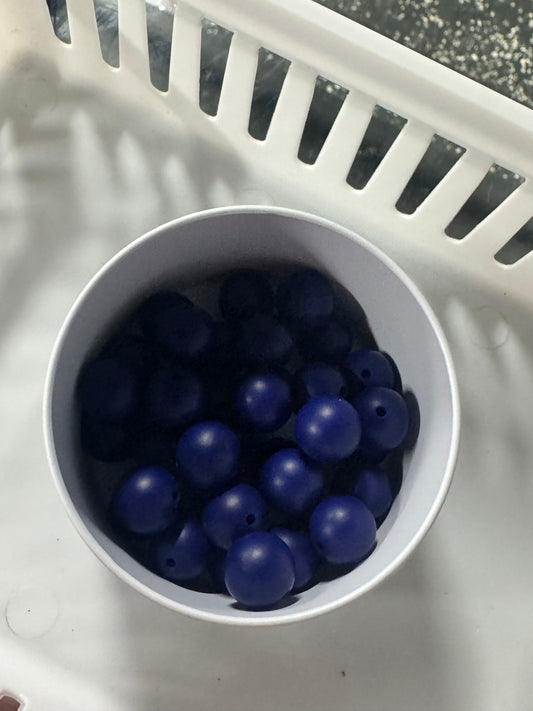 Navy Blue 15mm Beads Pack Of 5