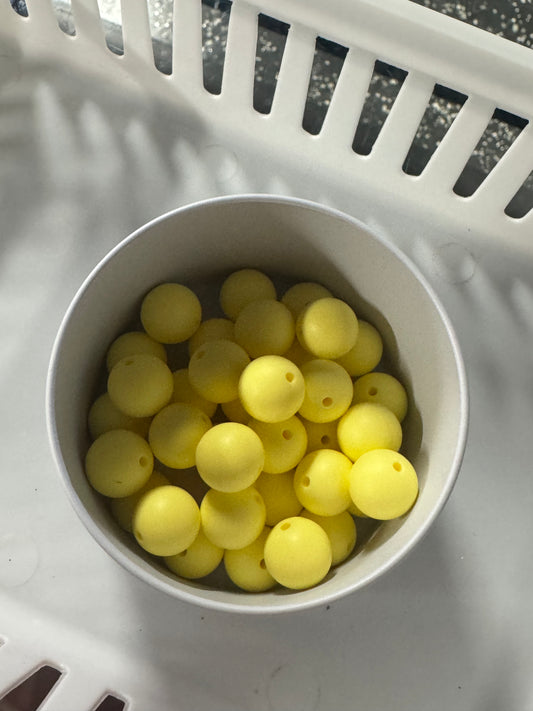 Yellow 15mm Bead Pack Of 5
