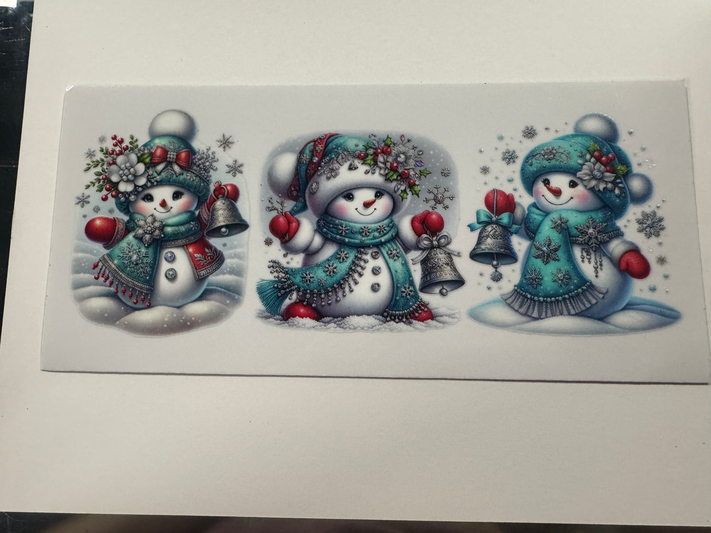 3 Pack Of Winter Snowman UV DTF Cup Wraps