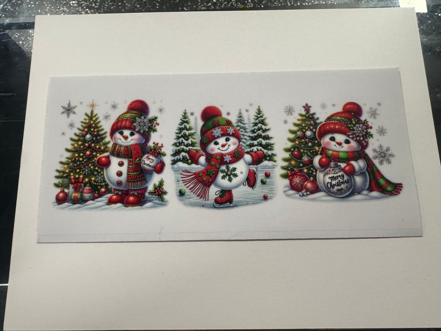 3 Pack Of Winter Snowman UV DTF Cup Wraps