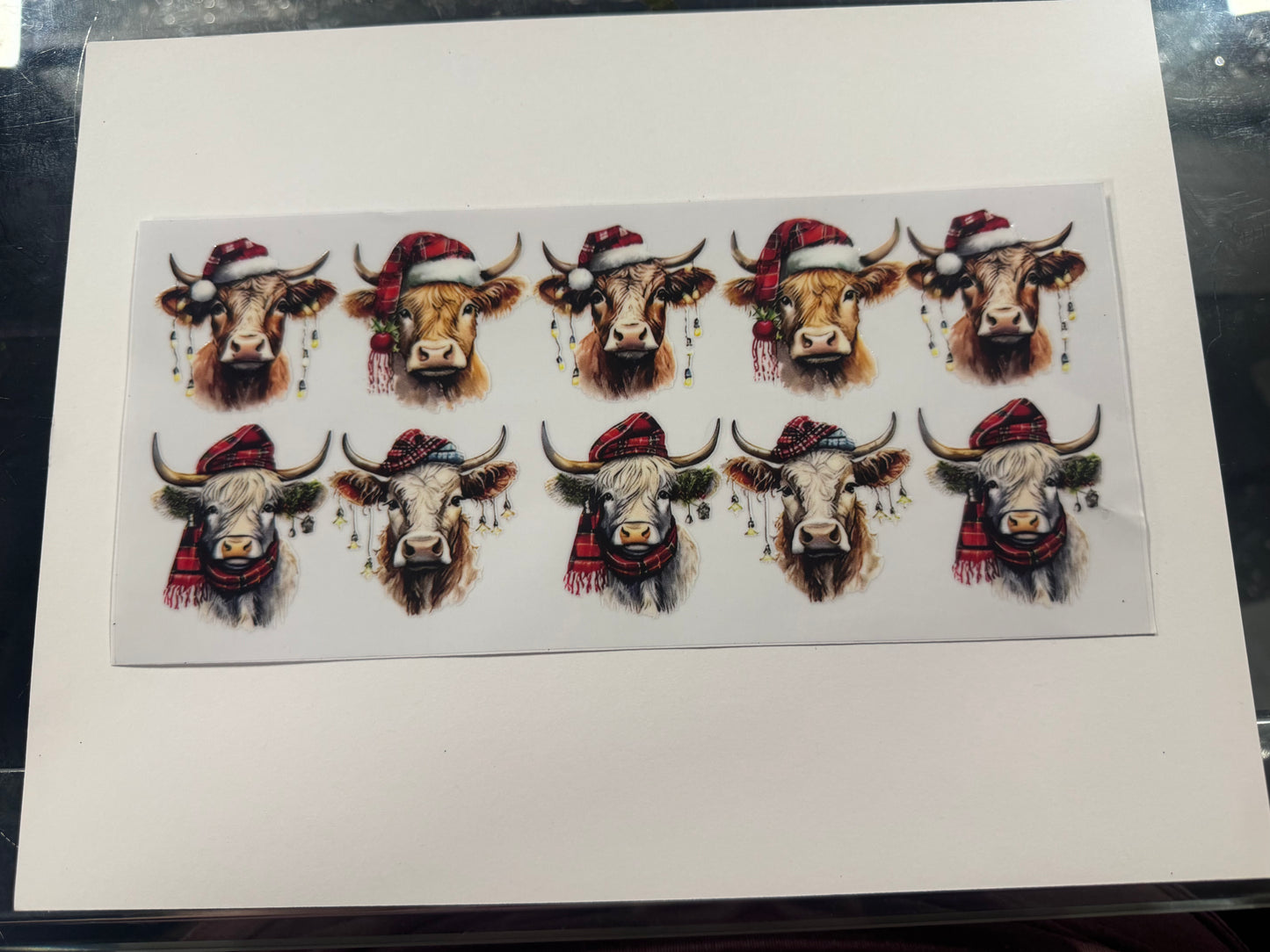 Christmas Cow UV DTF Cup Wrap