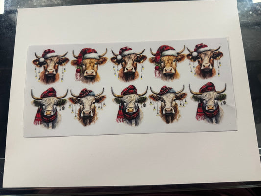 Christmas Cow UV DTF Cup Wrap