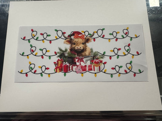 Cow With Lights UV DTF Cup Wrap