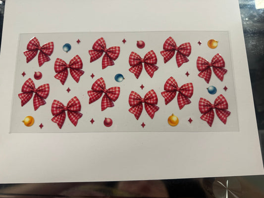 Christmas Bows UV DTF Cup Wrap