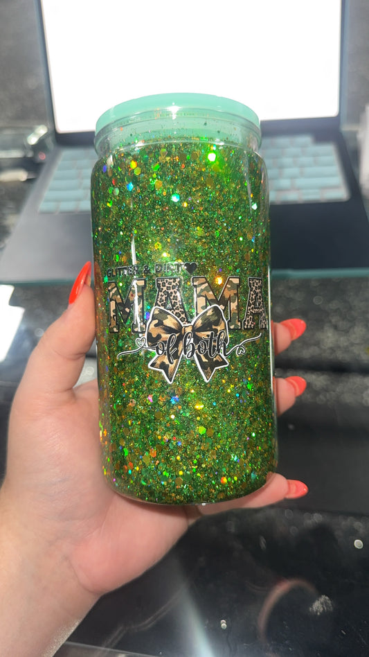 Camo Mama Of Both 16 oz Snow Globe Cup