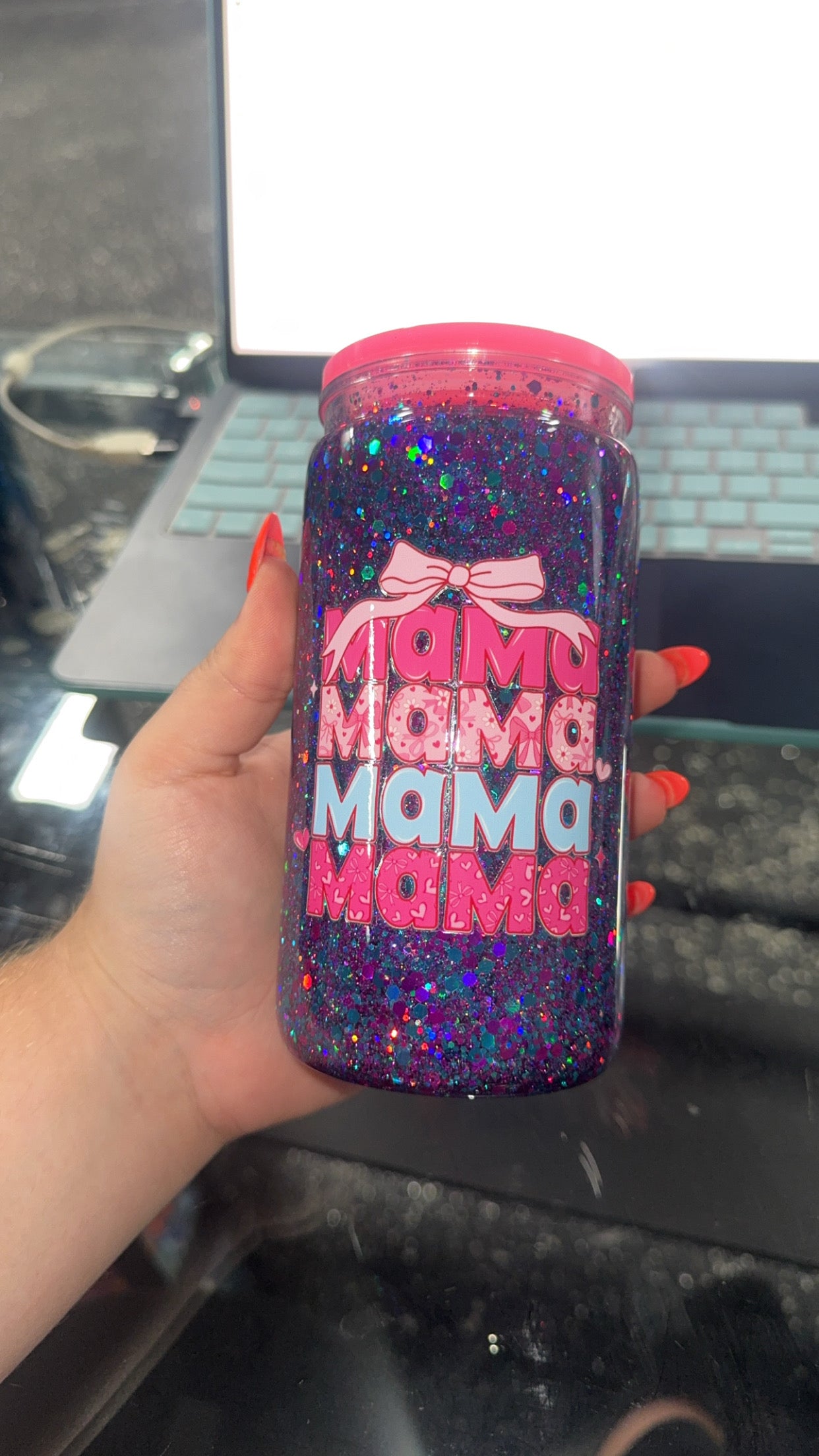 Mama Mama 16 Oz Snow Globe Cup