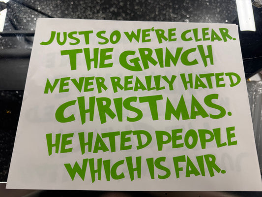 Just So We Are Clear