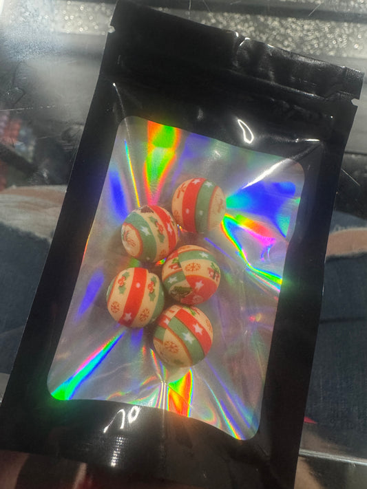 Green and Orange Christmas Bead 5 Pack