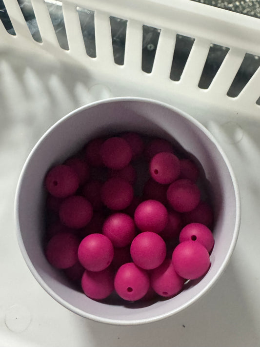 Magenta 15mm Beads 5 pack