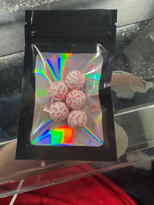 Candy Cane 15mm Bead Pack Of 5
