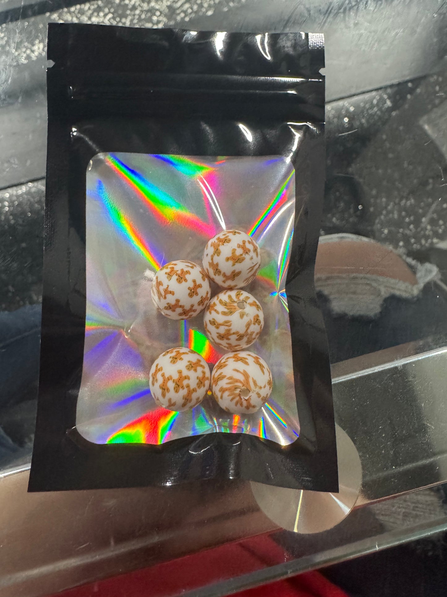 Gingerbread 15mm Silicone Beads Pack Of 5