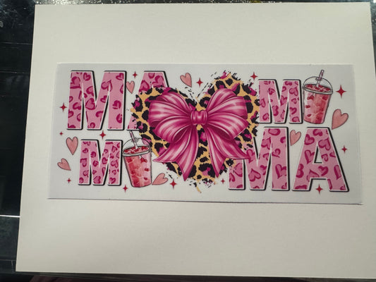 Cheetah Mama UV DTF Cup Wrap