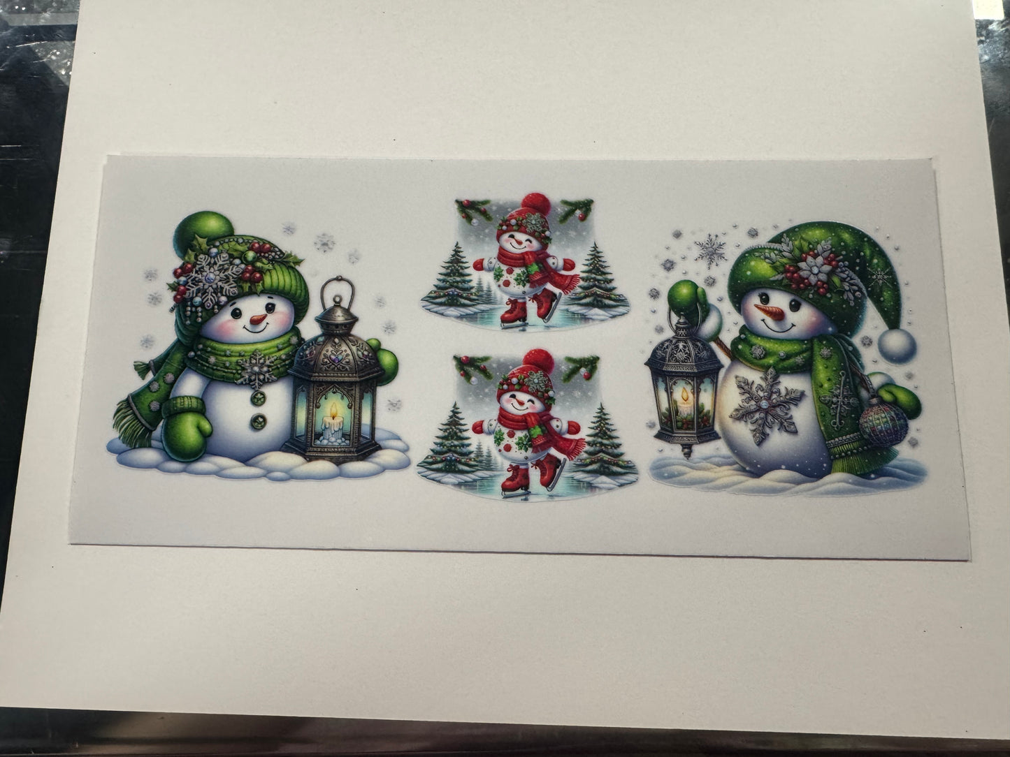 3 Pack Of Winter Snowman UV DTF Cup Wraps