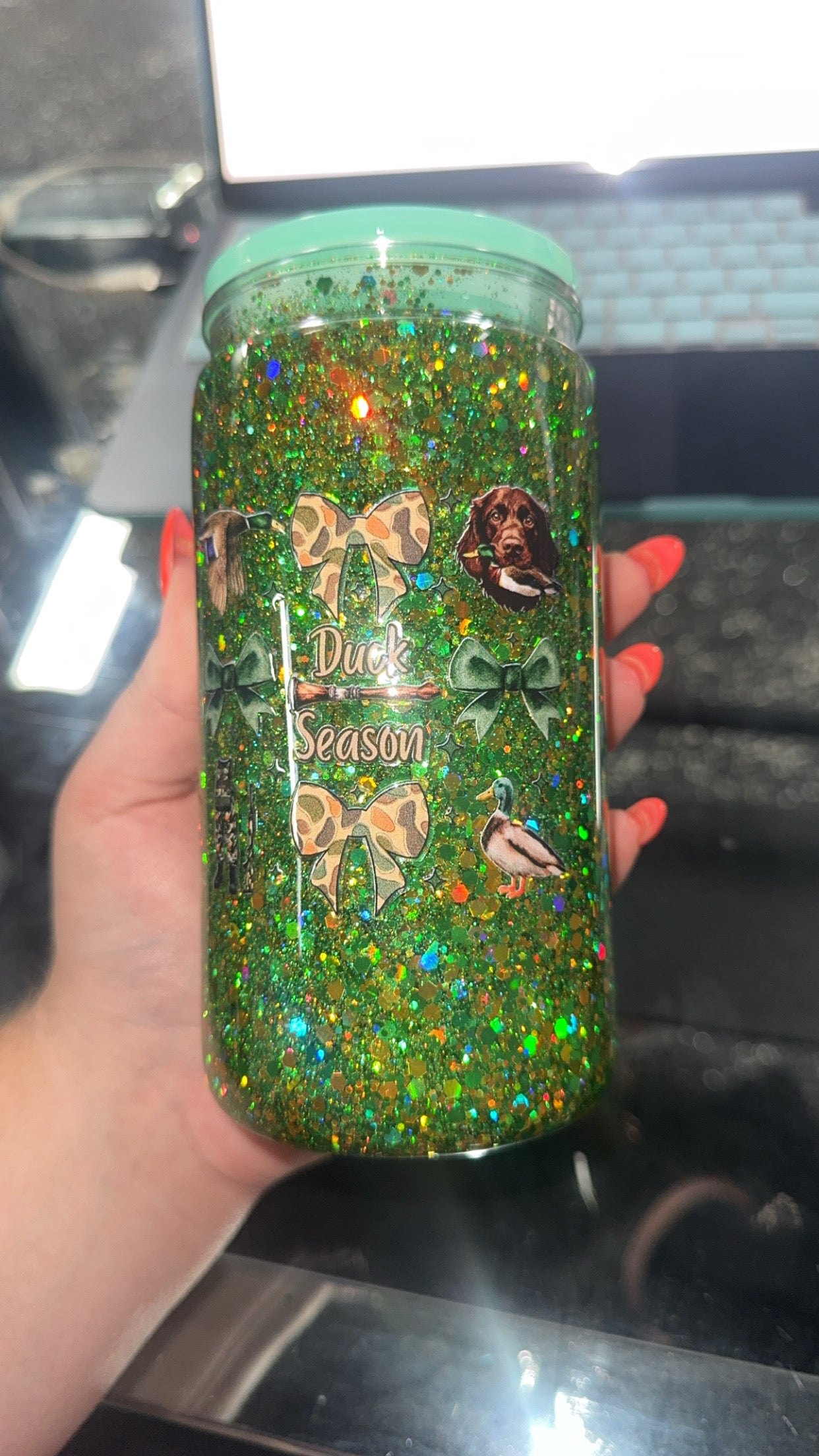 Camo Mama Of Both 16 oz Snow Globe Cup