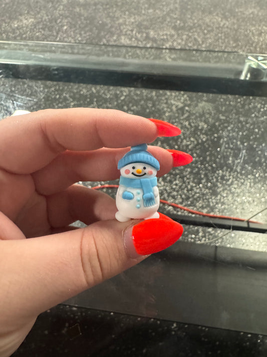 3D Blue Snowman Focal